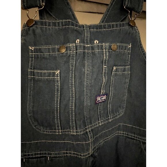 Vintage Big Smith Mens Blue Denim Bib Jeans Overalls Farm Work Carpenter 42x28 - Picture 5 of 8